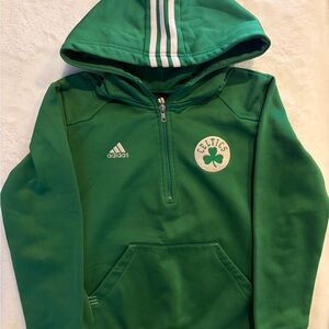 Adidas Green Celtics 1/4 Zip Pullover Hoodie Youth  Medium 10/12